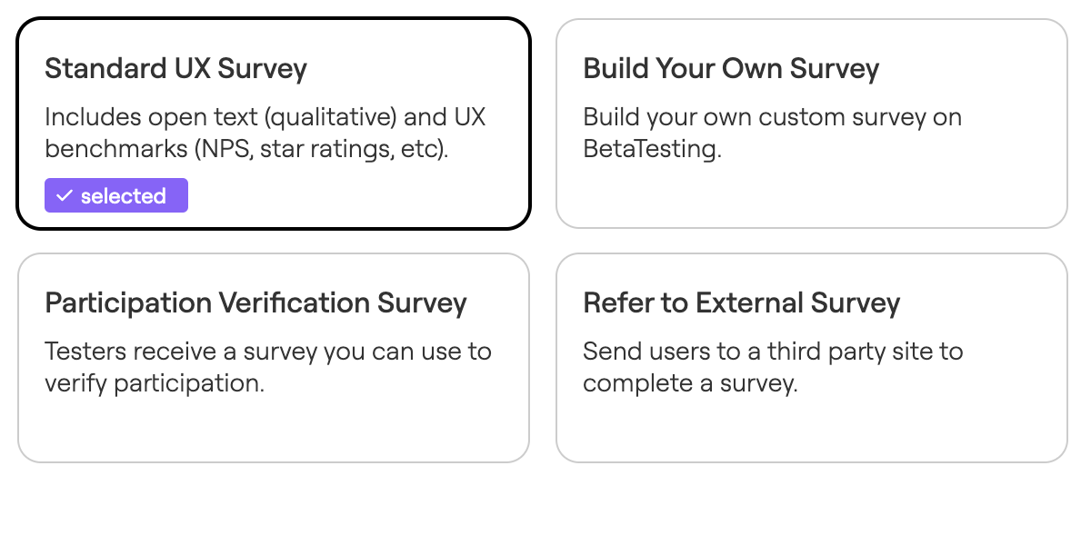 survey template options