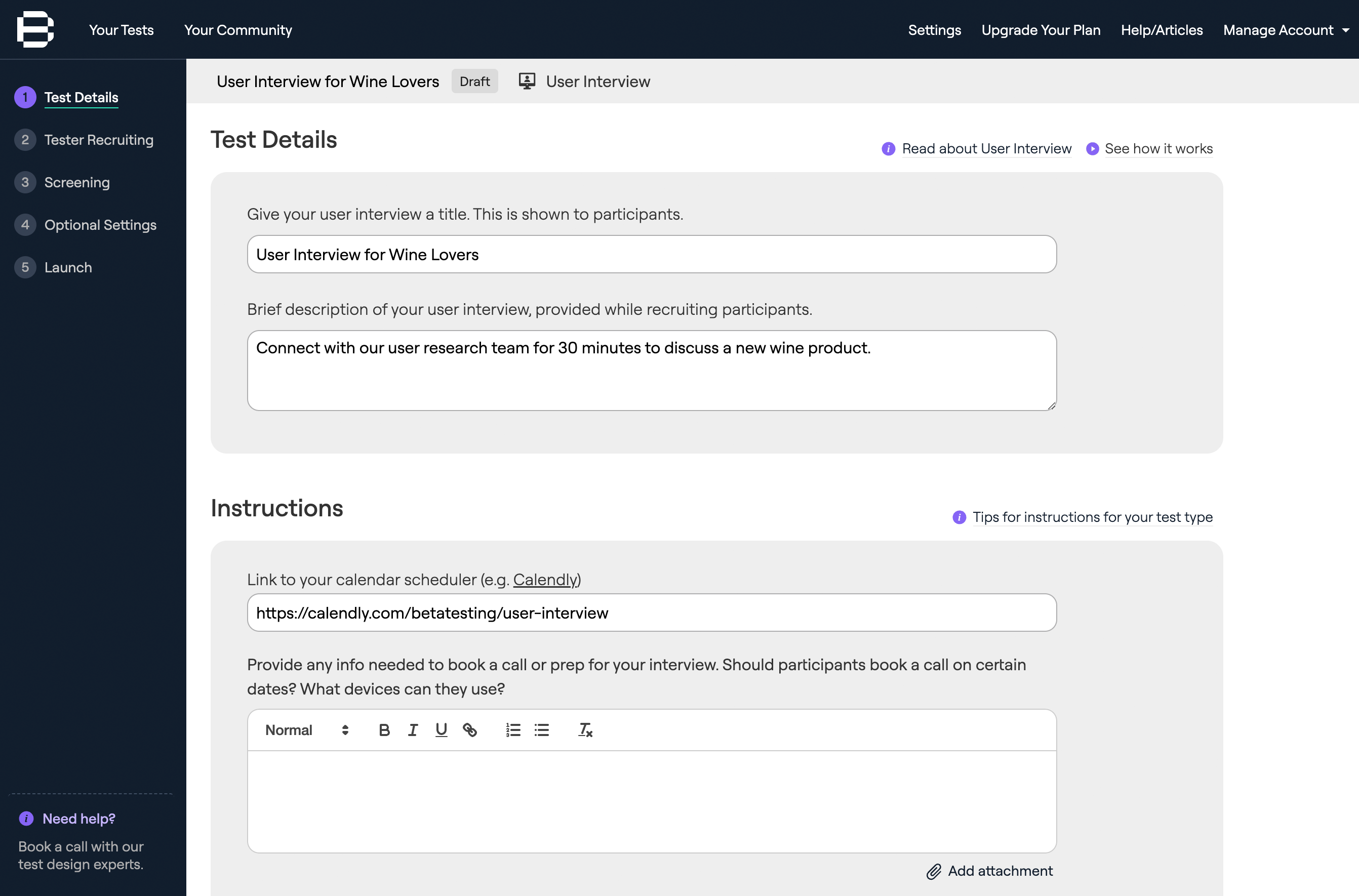 Moderated user interview demo video